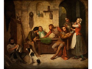 Beim Würfelspiel In Der Schänke by Richard FLATTERS - auction artwork with signature