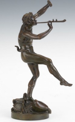 Dancing Faun by Eugène Louis LEQUESNE - auction artwork with signature