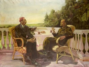 Lenin And Maxim Gorkij by Vasily EFANOV - auction artwork with signature