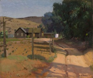 Laguna Village Scene by Arthur Grover RIDER - auction artwork with signature