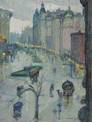Broadway Looking South by Leon KROLL