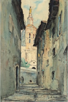 Rue De La Petite Pente, à Avignon by Charles MATHONAT - auction artwork with signature