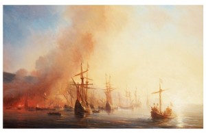 Brand Vid Kusten by Jean Antoine Théodore GUDIN