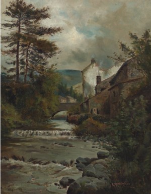 Landscape by Adelaide L. HASLEGRAVE - auction artwork with signature
