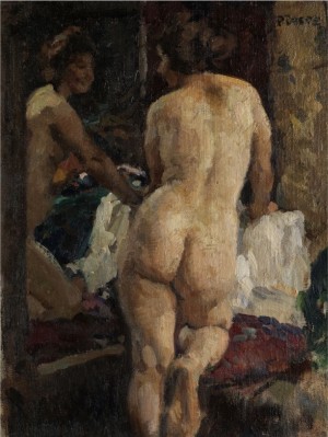 Frauenakt Vor Dem Spiegel by Paul PAEDE