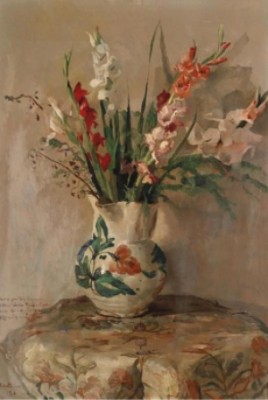Still Life With Flowers, A Vase And Irises by Giuseppe AMISANI