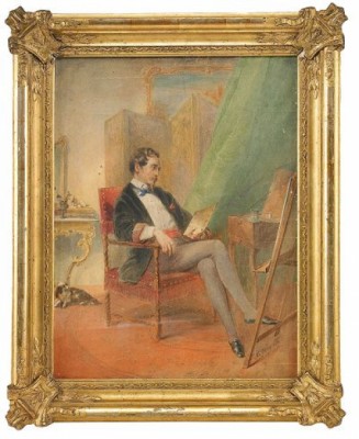 A Self-portrait Of The Artist In His Studio In Paris by Mihaly Von ZICHY