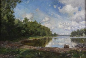 Landskap Med Eka Vid Sjö. Kopia Efter äldre Måleri by Karin MORIN - auction artwork with signature