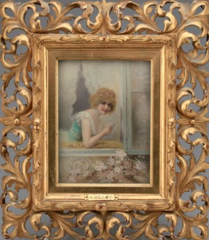 Dam I Fönster by Adolphe Philippe MILLOT