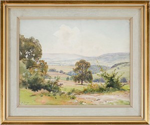Landskapsvy Med Ko by Jean Henri ZUBER - auction artwork with signature