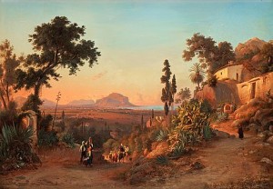 Vy Från Monte Pellegrino Och Palermo. by Gustaf Wilhelm PALM