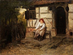 Bäuerin Vor Dem Haus Sitzend by Johann SPERL