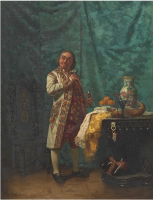 Draining The Glass by Edwin Howland BLASHFIELD - auction artwork with signature