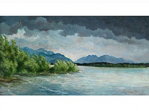 Ein Abendgewitter Am Westufer Der Fraueninsel by Willy REUE - auction artwork with signature