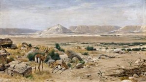 South African Landscape With Springboks by Richard Bernhardt Louis FRIESE