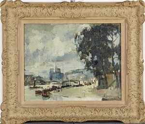 Quai Henri Iv by Henri VINCENOT - auction artwork with signature