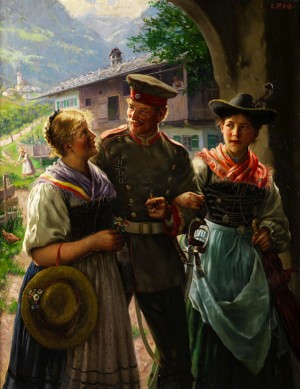 Heimkehr Des Jungen Soldaten Im Bayerischen Oberland by Emil RAU