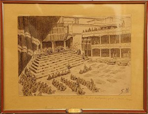 Ett Antal Munkar Dricka Te På ... Gård I Taschi Lunpo - Tibet by Sven HEDIN