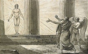 Mælby Tempel - Allegori över Den Döde Ehrensvärd Uppenbarad För Sergel Som Ljusomstrålad Ande I Det Doriska Templet by Johan Tobias SERGEL