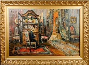 Interiör Med Kvinna. by Paul BARTHEL - auction artwork with signature