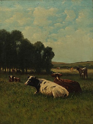 äng Med Kor by Bernard De HAAS - auction artwork with signature