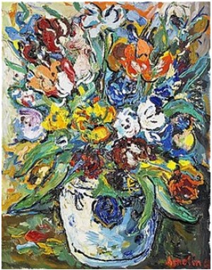 Blomsterstilleben by Albin AMELIN