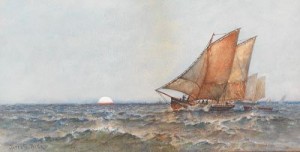 Early Moonrise by James Gale TYLER - auction artwork with signature