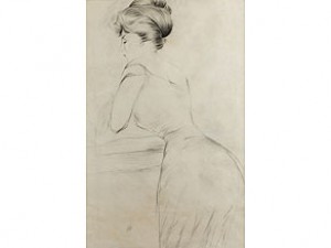 Femme De Trois Quarts by Paul César HELLEU - auction artwork with signature