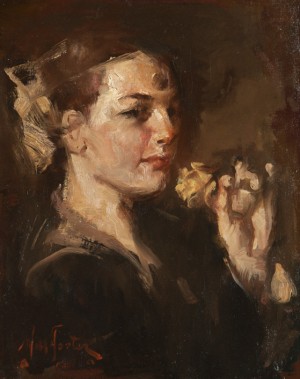 Woman With Flower by William Frederick FOSTER - auction artwork with signature