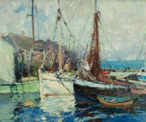 A Fish Buyers' Wharf by Harry Aiken VINCENT
