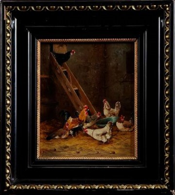 Höns I Hönshus by Alfred PREHN - auction artwork with signature