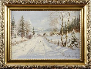 Vinterlandskap by A WENNERBERG - auction artwork with signature