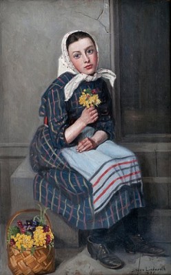 A Girl by Sven LINDEROTH - auction artwork with signature