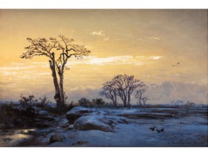 Winterlandschaft In Der Dämmerung by Eduard HILDEBRANDT