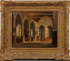 Kyrkointeriör by Jan M. BEEK - auction artwork with signature