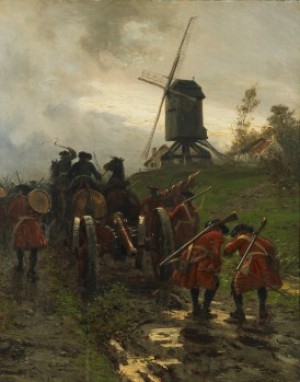Gunners At Blenheim by Ernest CROFTS - auction artwork with signature