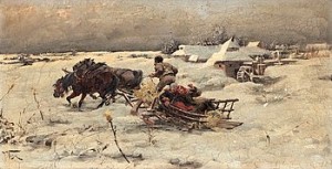 Slädfärd I Vinterlandskap by Jaroslav Friedrich VESIN