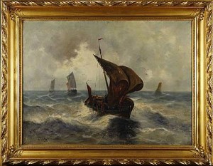 Ein Gûter Fang by Robert OHLEN - auction artwork with signature