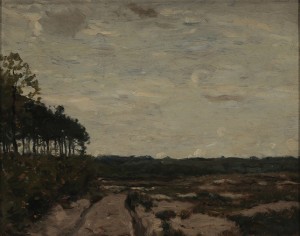 Road Through An Open Landscape by Henry Ward RANGER - auction artwork with signature