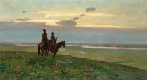 Donkossacker Till Häs by Ivan Ivanovich KRYLOV - auction artwork with signature