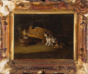 Kattepuser by Siegwald DAHL - auction artwork with signature