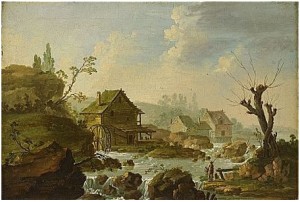 Landskap Med Vattenkvarnar by Johan Philip KORN