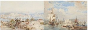 (2) Vy över Stockholm Från Berget På Kungsholmen Och Vy över Stockholms Slott by Johan Christian BERGER