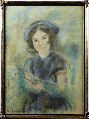 Flicka I Blått by Björn SMITH-HALD - auction artwork with signature