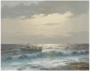 Fiskare Till Sjöss by M RINALDI - auction artwork with signature