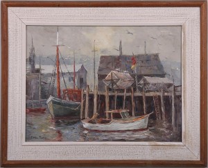 Storm-over-gloucester by Carl M. THORP - auction artwork with signature