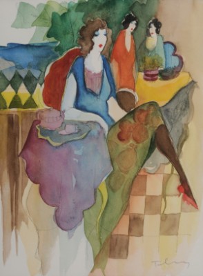 Tea At A Café by Itzchak TARKAY