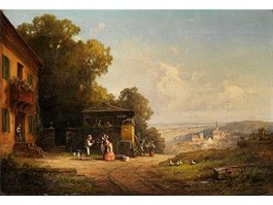 Begrüssung Eines Paares Vor Dem Gasthaus Zur Post by Willy MORALT