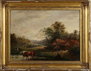 Kor Vid Vatten by F. W. WATTS - auction artwork with signature