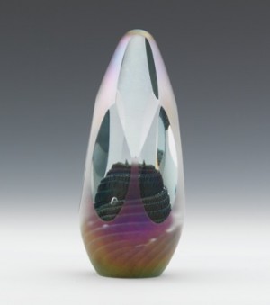 Faceted And Blown Glass Sculpture by Chip JONES - auction artwork with signature